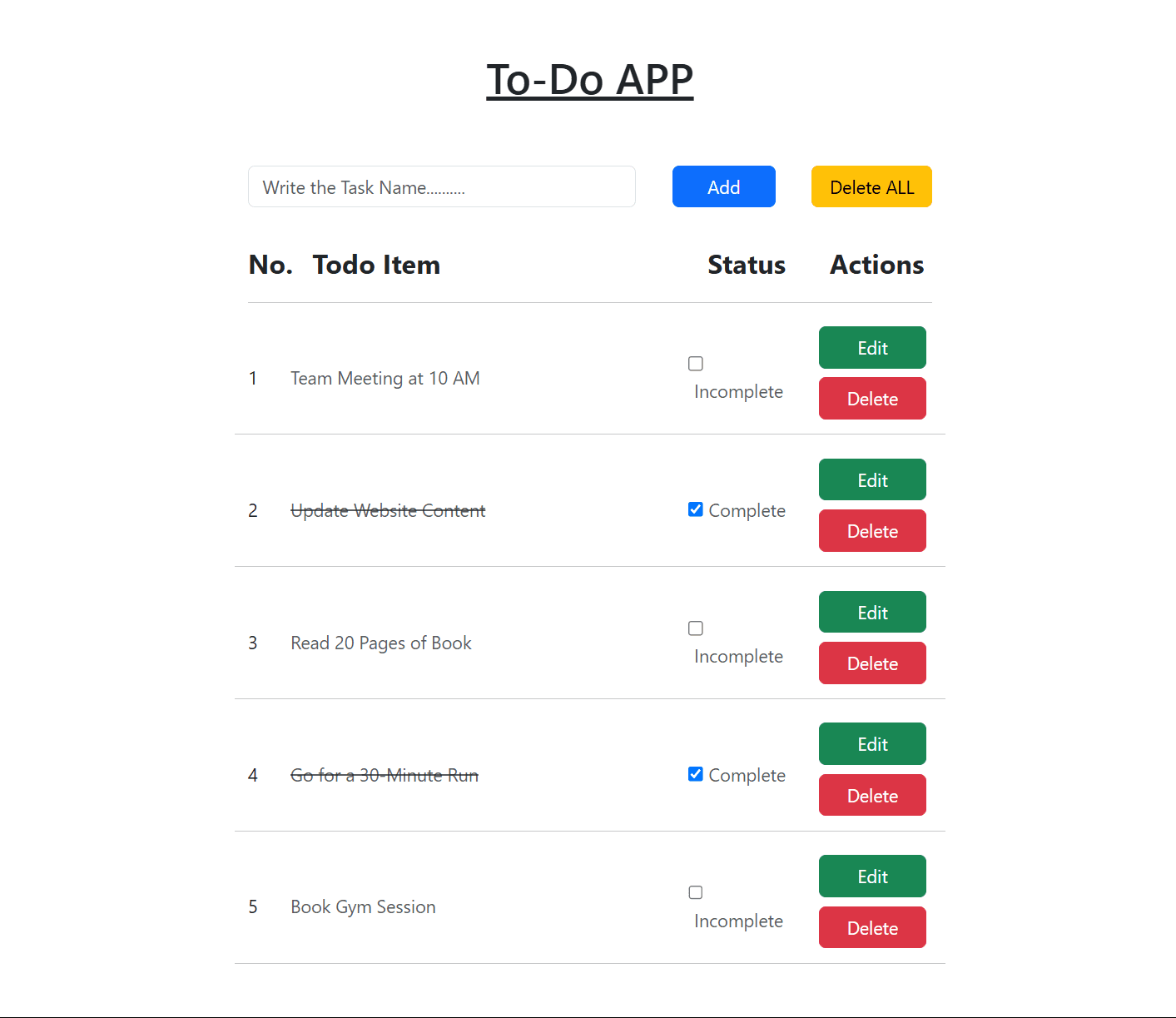 To-Do App screenshot